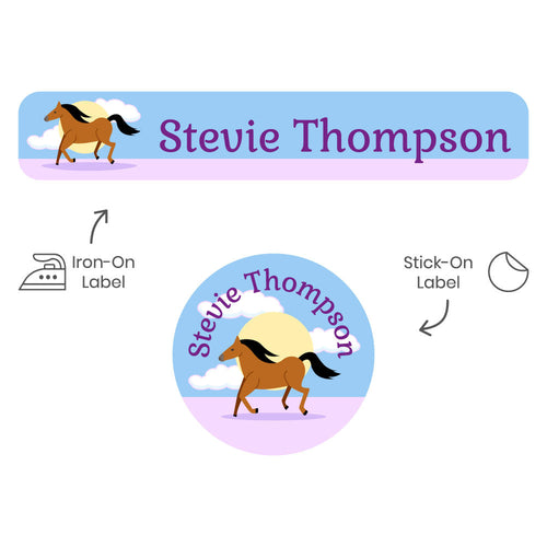 Personalized Clothing Name Labels for Camp, College, School Animal  Background