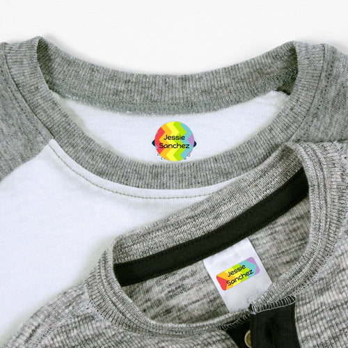 Rainbow Zig-Zag Clothing Labels Pack