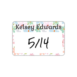 baby bottle cap write-on labels flowers