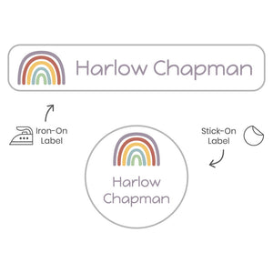 camp clothing labels pack neutral rainbow harvest hues