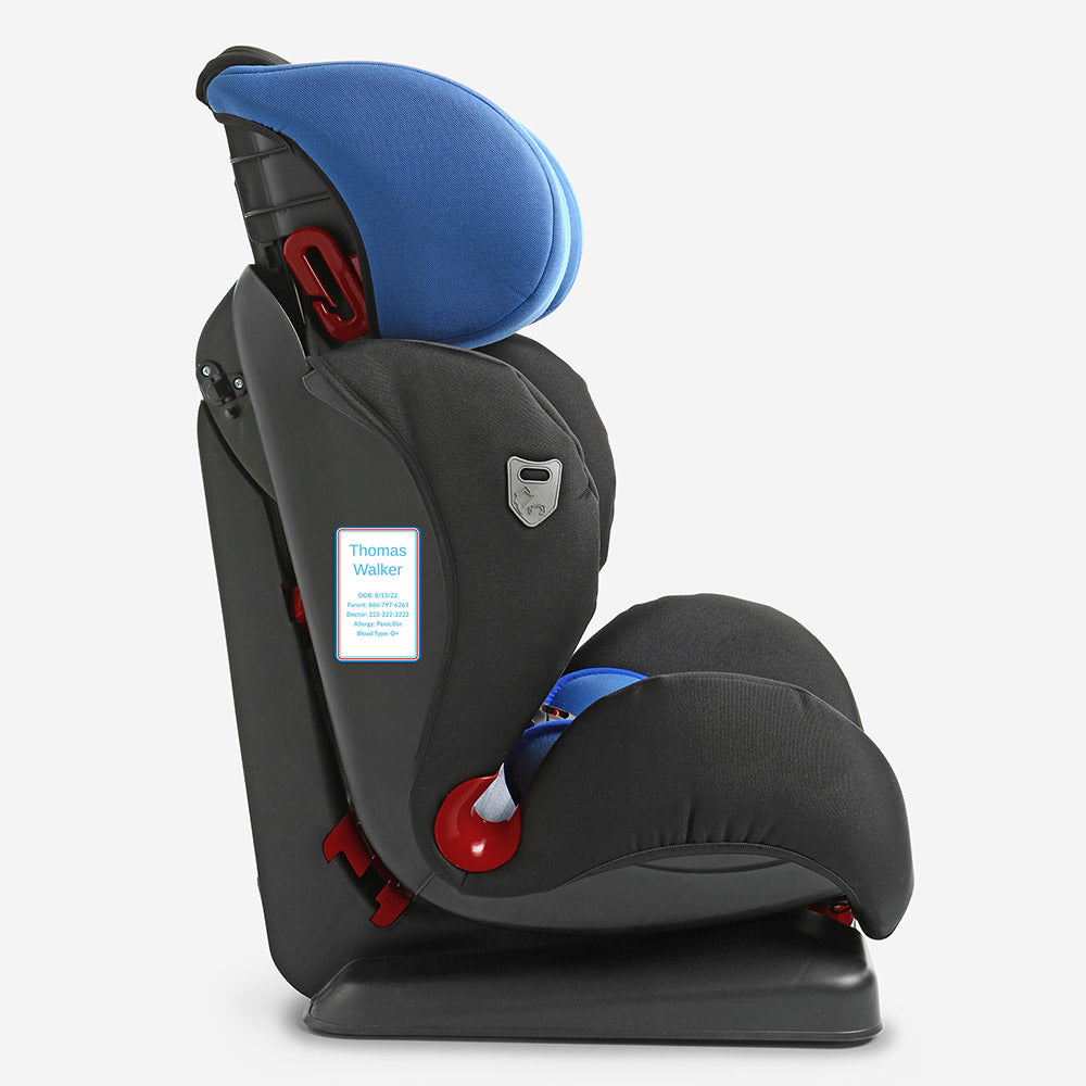 Custom Car Seat Labels Name Bubbles