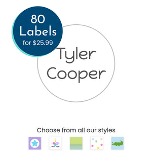 Personalized circle clothing labels for kids