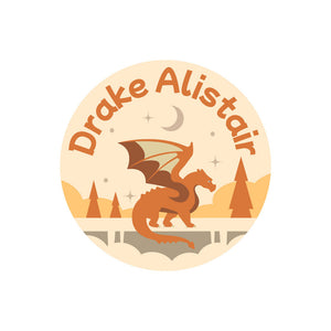 circle name labels dragon orange