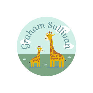 circle name labels giraffe green