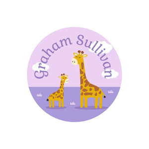 circle name labels giraffe purple