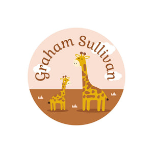 circle name labels giraffe tan