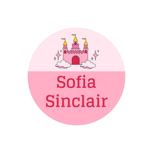 circle name labels princess pink