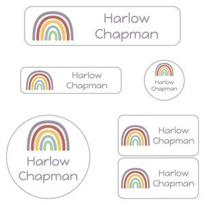 kindergarten labels pack neutral rainbow harvest hues