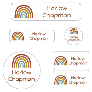 kindergarten labels pack neutral rainbow rustic harmony