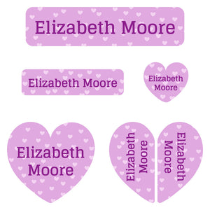 kindergarten labels pack sweetheart purple