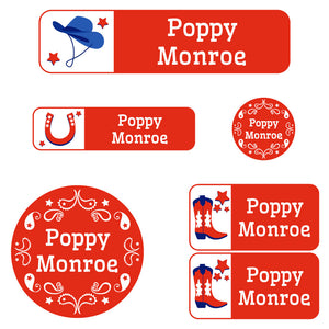 kindergarten labels pack western americana