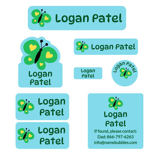 butterfly mega daycare labels pack blue