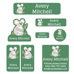 koala mega daycare labels pack eucalyptus green