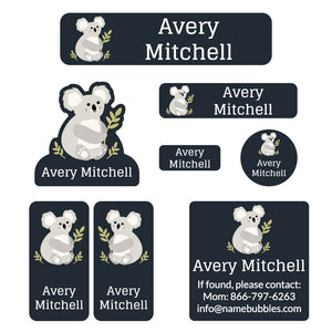 koala mega daycare labels pack nighttime navy