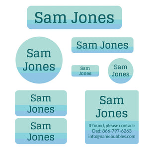 ombre mega daycare labels pack blue