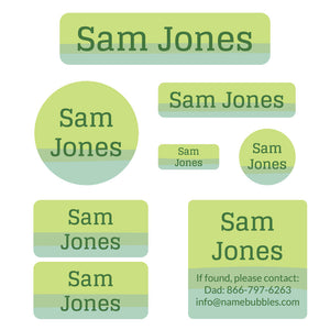 ombre mega daycare labels pack green