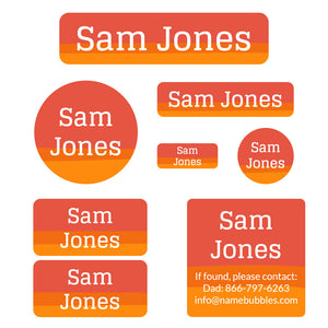 ombre mega daycare labels pack orange