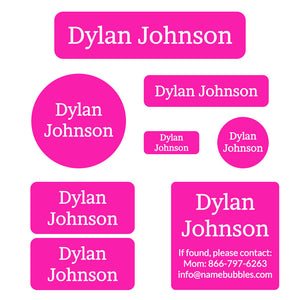 one color mega daycare labels pack hot pink