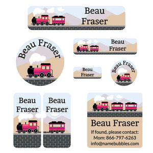 mega daycare labels pack train pink