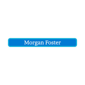 mini pencil labels solid border bright blue sea blue white