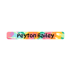 mini pencil labels tie-dye art rainbow