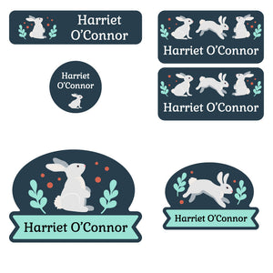 preschool labels pack bunny navy