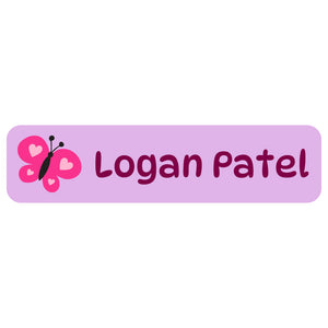 rectangle name labels butterfly purple