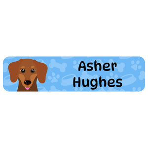 rectangle name labels dogs blue