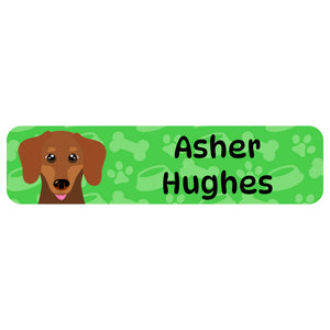 rectangle name labels dogs green