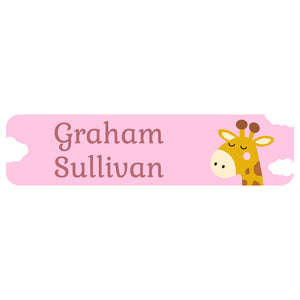 rectangle name labels giraffe pink