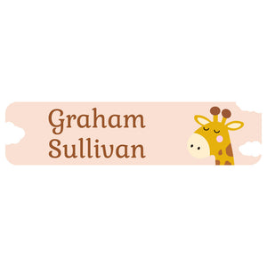 rectangle name labels giraffe tan