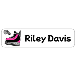 rectangle name labels hockey pink