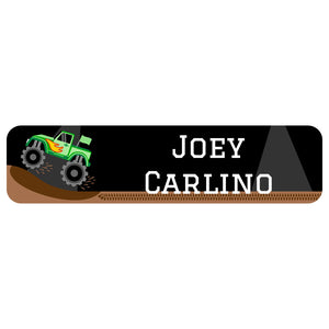 rectangle name labels monster truck green