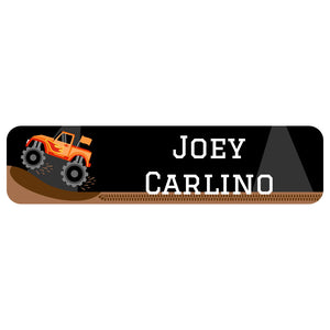 rectangle name labels monster truck orange