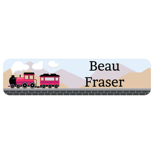 rectangle name labels train pink