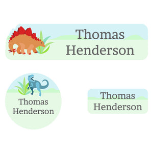 sample labels pack dinosaurs