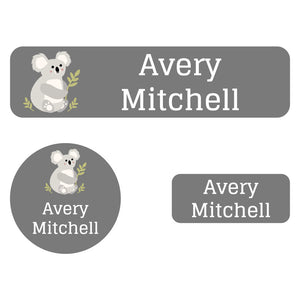 sample labels pack koala gray