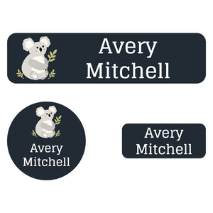 sample labels pack koala nighttime navy