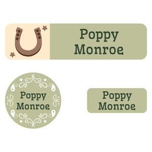 sample labels pack western green