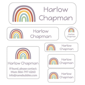 school labels pack neutral rainbow harvest hues