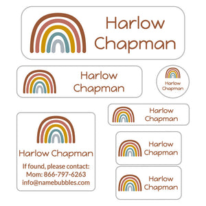 school labels pack neutral rainbow rustic harmony