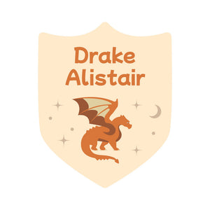 custom shape name labels dragon orange