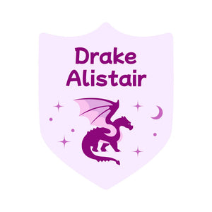 custom shape name labels dragon purple