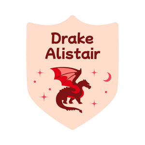 custom shape name labels dragon red