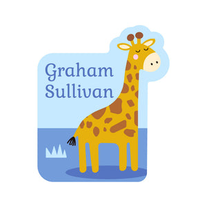 giraffe shape name labels blue