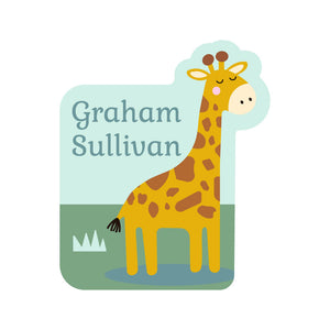 giraffe shape name labels green