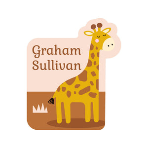 giraffe shape name labels tan