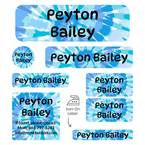 sleepaway labels pack tie-dye art blue