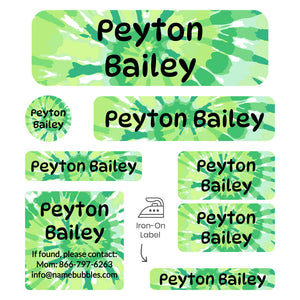 sleepaway labels pack tie-dye art green