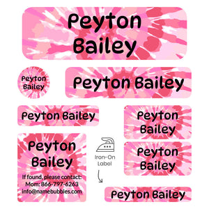 sleepaway labels pack tie-dye art pink